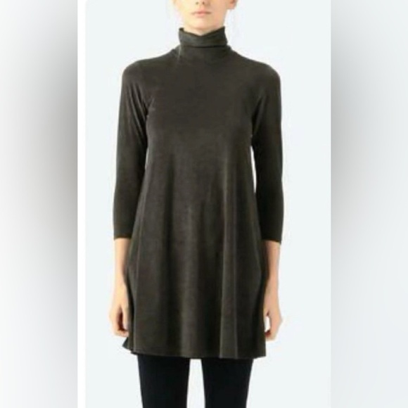 James Perse Women's Velvet Mini Dress Sz 2 Brown/Gray 3/4 Sleeve Witchy Grunge - Picture 1 of 15